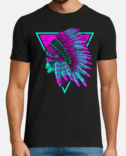 T-shirt skull indian vintage