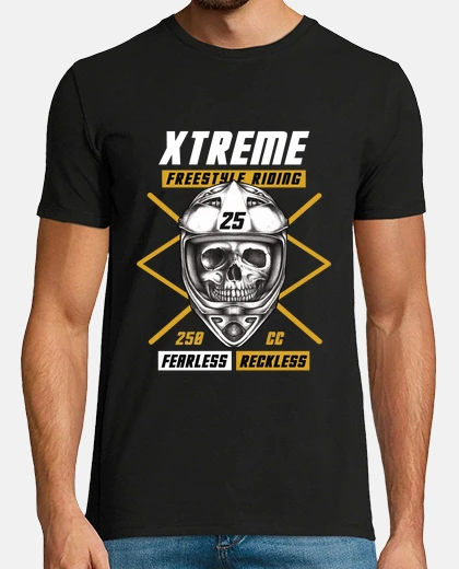 T-shirt skull motocross moto t-shirt