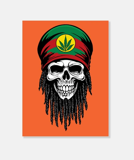 Stampa SKULL RASTA CAP