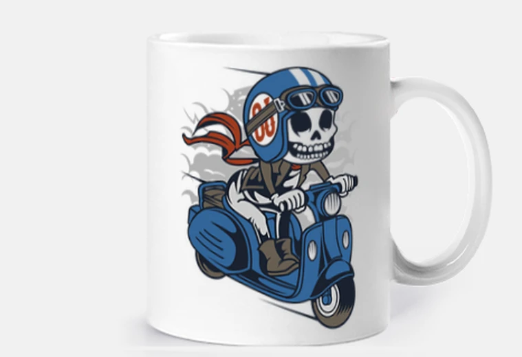 Taza Skull Scooter