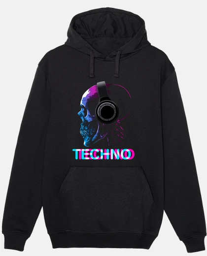 Hoodie skull techno