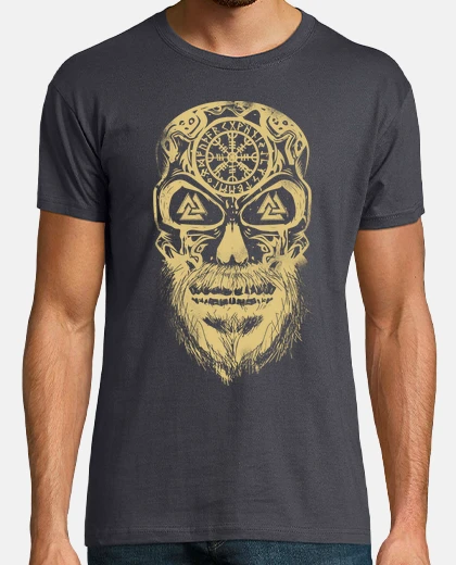 T-shirt skull vikings cream