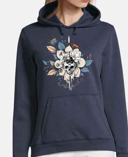Hoodie skull with dagger. hoodie