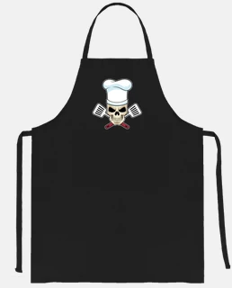 skull as cook with cooking hat