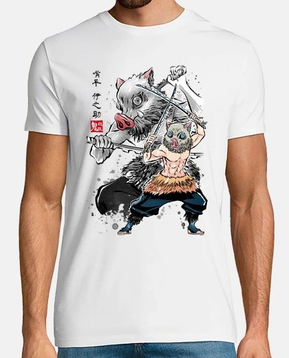 Tee-shirt slayer de démons inosuke sumi-e
