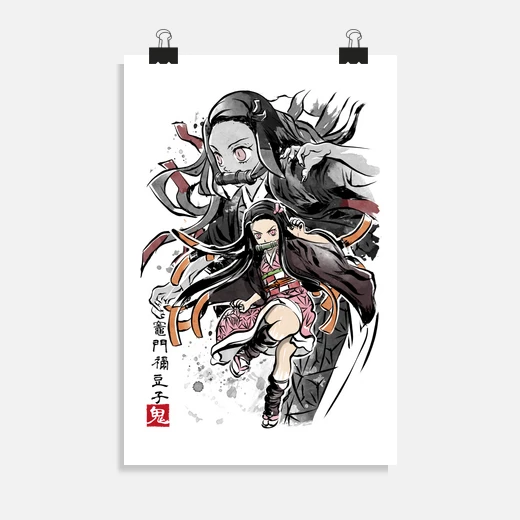 slayer de démons nezuko sumi-e