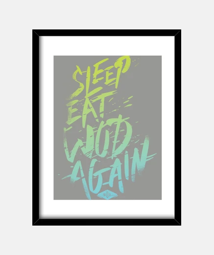 Cuadro Sleep, Eat, Wod, Again