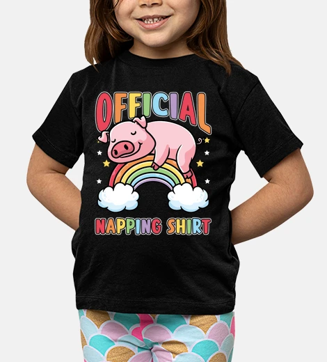 Kids Sleeping Pig Rainbow Hog Pajama Napping