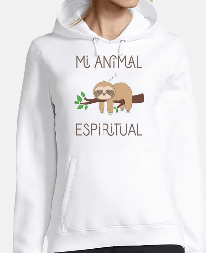 Hoodie sloth, my spirit animal woman, hoodie, white