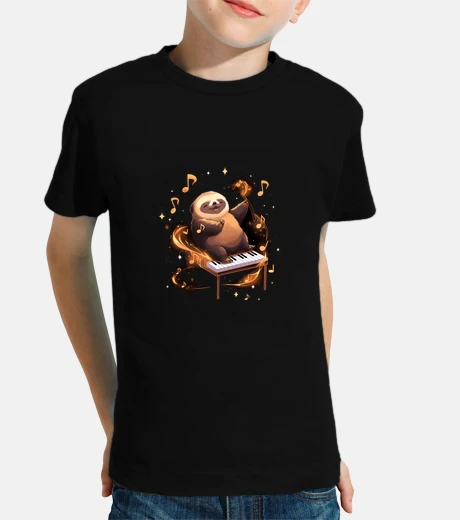 Kids Sloth Playing Piano Pianist Piano