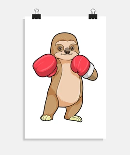 sloth as boxer with boxing gloves
