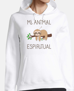 sloth, my spirit animal woman, hoodie, white