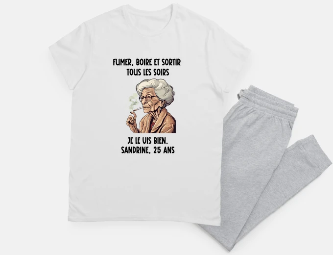 Pajama smoking drink and going out every night