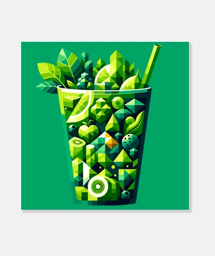 Tableau smoothie vert géométrique