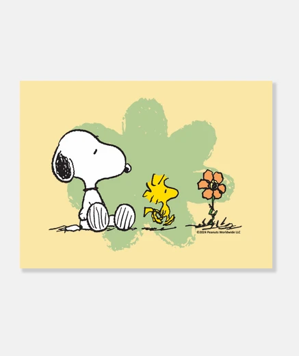 Wall snoopy and woodstock flower