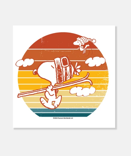 Stampa Snoopy and Woodstock skiing