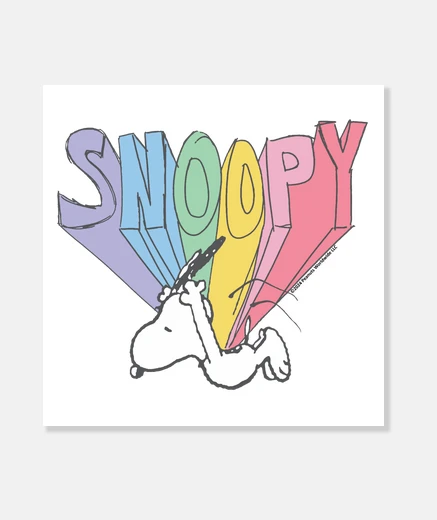 Lienzo Snoopy arcoiris