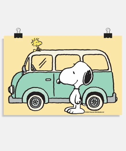 Poster Snoopy Camper van
