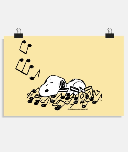 Poster Snoopy dort dans la musique