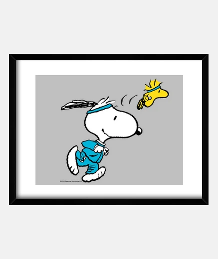 Quadro snoopy e wood stock in esecuzione