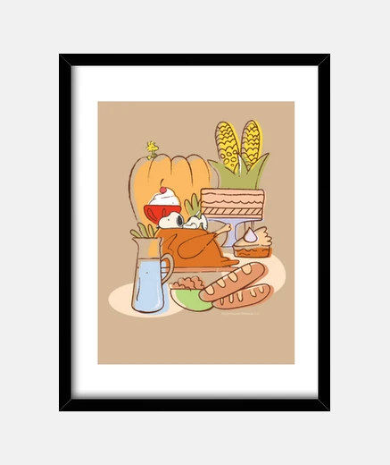 Cadre Snoopy et le dîner