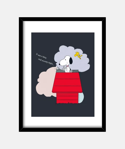 Quadro Snoopy It was dark and stormy night
