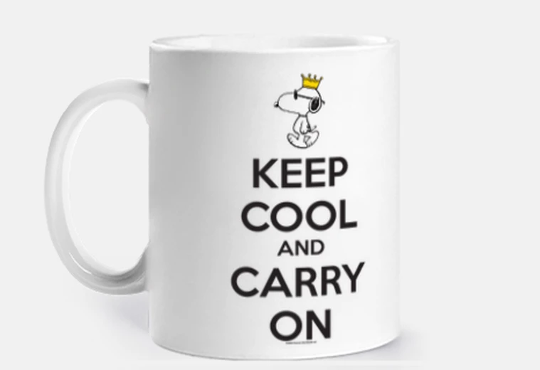 Cup snoopy keep cool and carry on