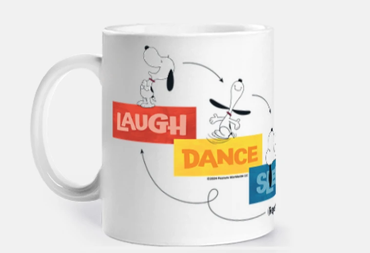 Cup snoopy laugh dance s lee p