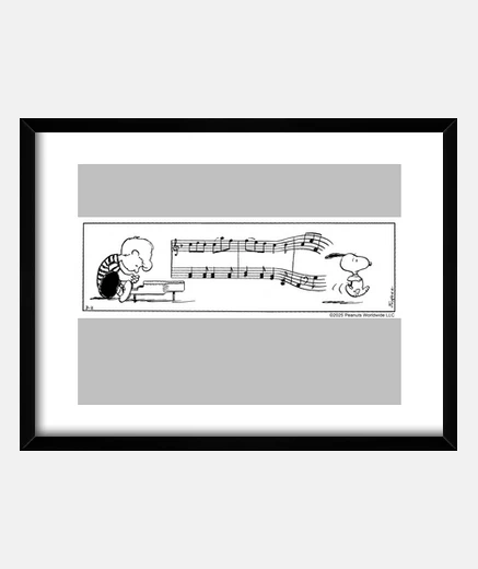 Cadre Snoopy s39enfuit de la musique