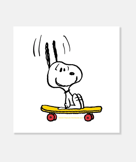 Wall snoopy skate sitting