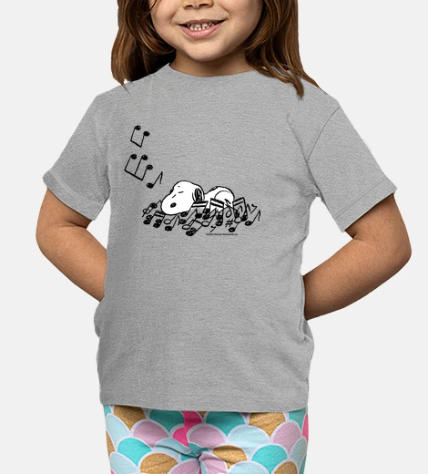 Children's snoopy sleeping on music