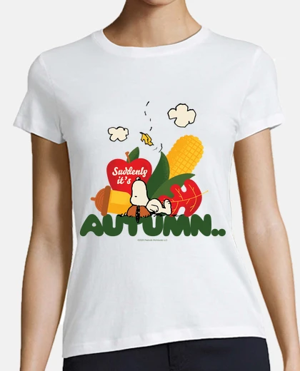 Tee-shirt Snoopy soudain c39est l39automne