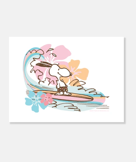 Stampa Snoopy surf alle Hawaii