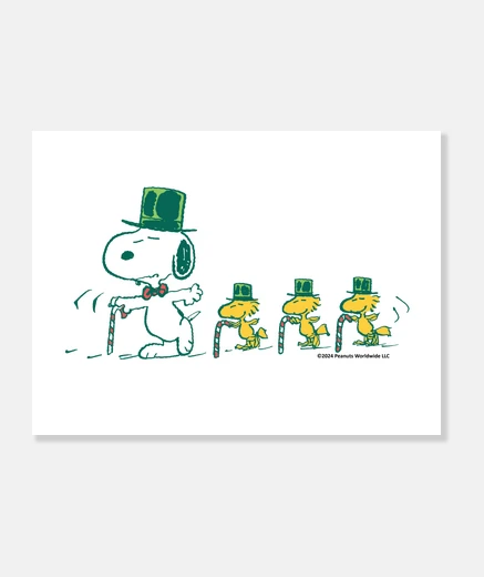 Lienzo Snoopy Woodstock bailando