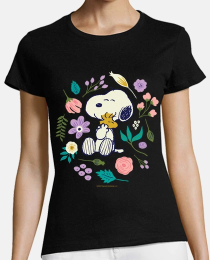 Tee-shirt Snoopy Woodstock fleurs printemps