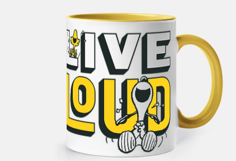 Cup snoopy woodstock laughs iive loud