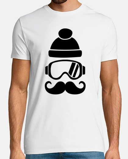 T-shirt snowboard cappello baffi