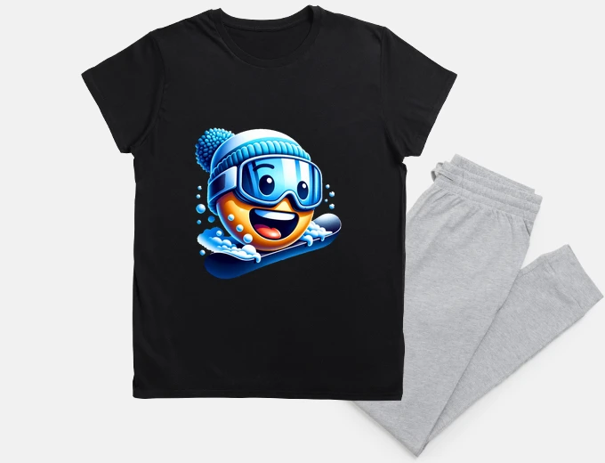 Pyjama snowboarder emoji
