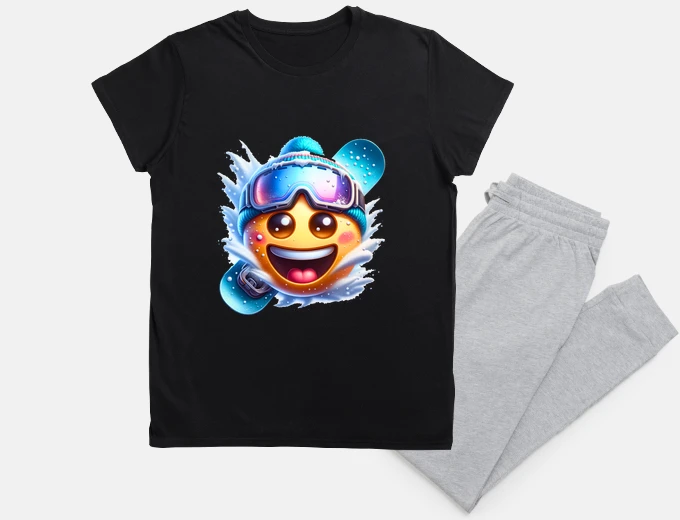 Pyjama snowboarder emoji 2