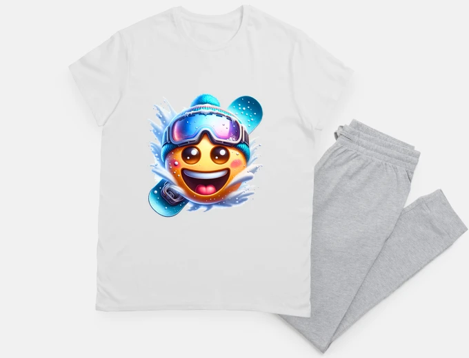 Pyjama snowboarder emoji 2