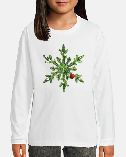Kids snowy pine snowflake christmas