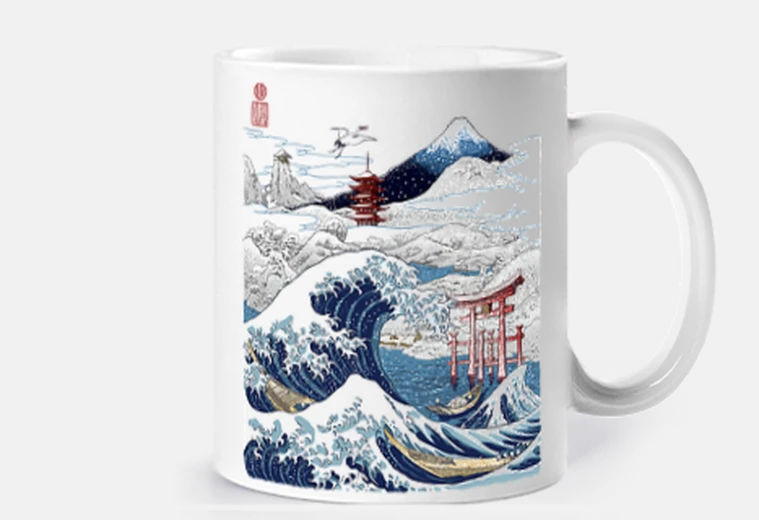 Cup snowy winter in japan