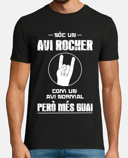 Camiseta Sóc un Avi Rocker Com Un Avi Normal Però Més Guai, Catalán, Día del Padre