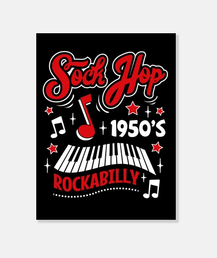 Wall sock hop rockabilly 1950s retro usa rock fifties canvas print