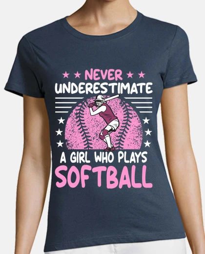 T-shirt Softball Girl Softbol Divertido Niña