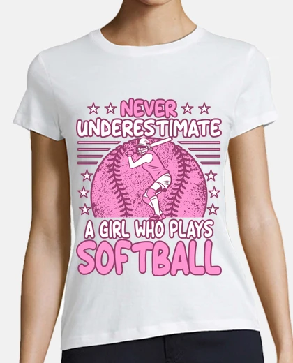 T-shirt Softball Girl Softbol Divertido Niña
