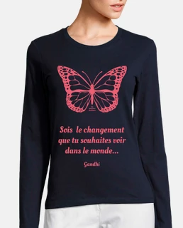 Sois le Changement - Papillon Rose