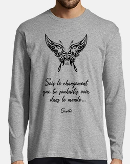 Sois le Changement - Papillon Tribal Noir