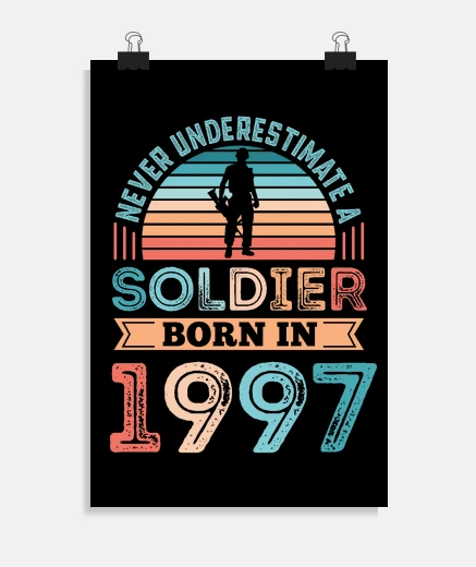 Poster soldato nato nel 1997 per il trentesimo