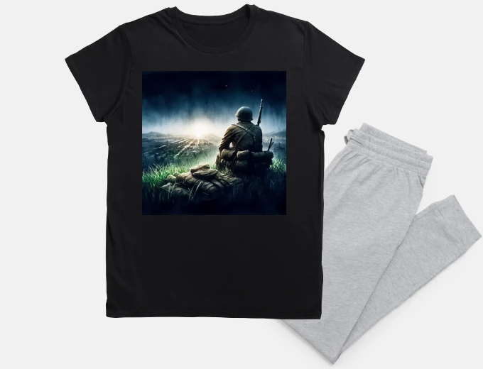 Pyjama Soldier in night Impressionism Painting